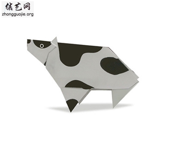 儿童动物小牛折纸 手工奶牛折纸折法图解╭纸的折法