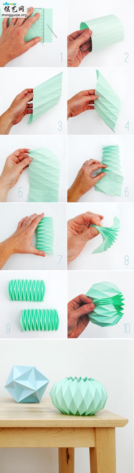 Accordion paper folding // Candle holders