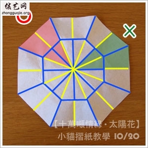 折纸向日葵从基本的折法角度来看符合一些基本折叠的技能应用