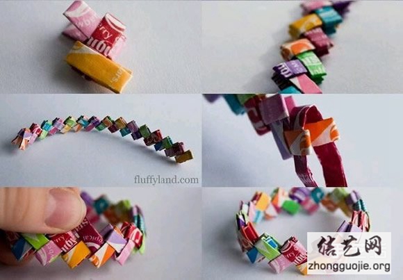 折纸手镯图解教程 儿童玩具手镯圆环的折法 -  www.shouyihuo.net