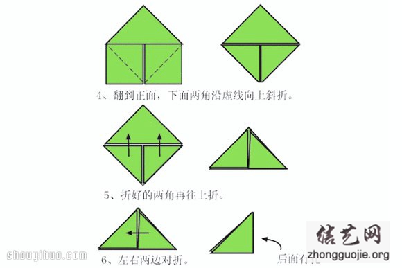 三角插的折法及三角插基本插入组合方法图解 -  www.shouyihuo.net