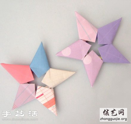 组合五角星的折法 折五角星的方法教程 -  www.shouyihuo.net
