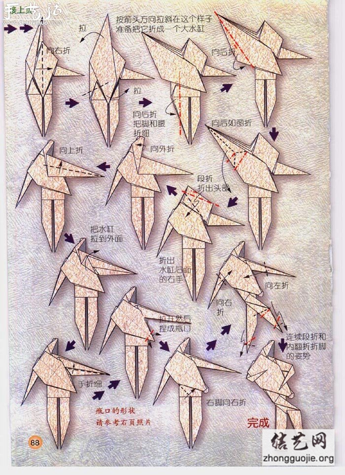 星座水瓶座折纸方法 -  www.shouyihuo.net