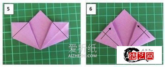用一张纸折纸樱花的教程图解，简单手工纸花制作方法