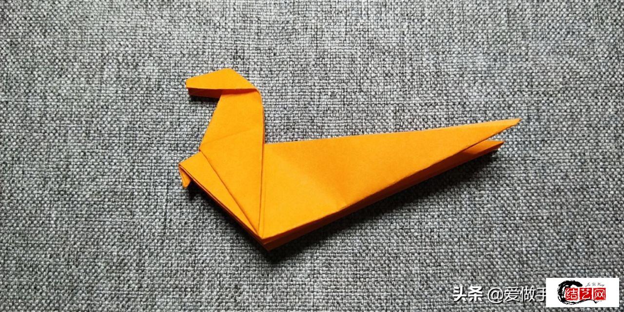 折纸恐龙霸王龙简单步骤图解,儿童手工制作简单恐龙折纸